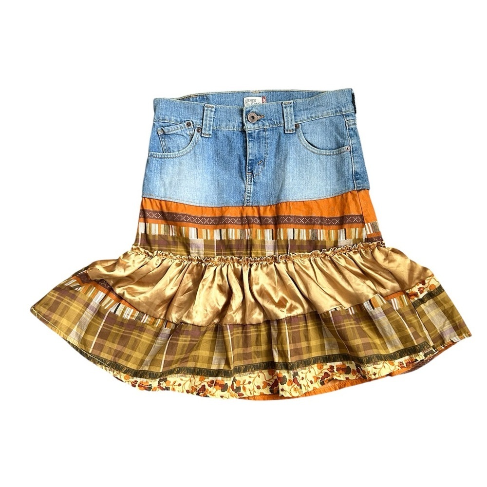 Levi’s Jeans Denim and Fabric Flared Mini Skirt size 3 - Picture 2 of 10